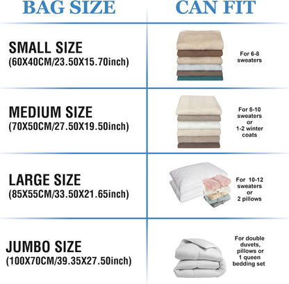 Vacuum Storage Bags with Electric Pump, 15 Large Space Saver Vacuum Seal Bags with Pump, Vacuum Sealer Compression for Clothes, Comforters, Blankets, Bedding