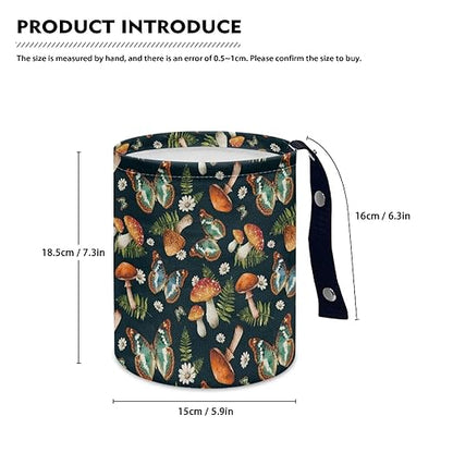 Butterfly Mushroom Cat Car Garbage Can Small Trash Can with Leak Proof Inside Liner and Hanging Strap Car Organizer Portable for Road Trip