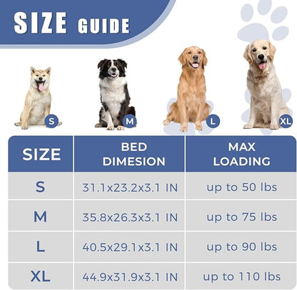OUPEIWAWA Orthopedic Outdoor Waterproof Dog Beds for Large Dogs, Washable Pet Bed with Egg Crate Foam Pet Bed Mat for Crate and Removable Oxford Fabric Cover,41"x 29", Navy