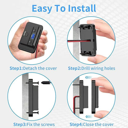 MOTONG Waterproof 12V PD USB C Outlet Charger Adapter, 18W QC3.0 USB A & Dual 30W PD Type C with Touch Switch Car Socket Charger Power Socket Port for Car Marine Boat RV Truck