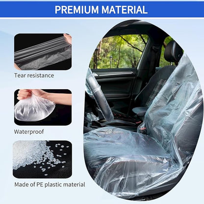 100 PCS Universal Car Disposable Handbrake Cover,100 PCS One-time Use Car Handbrake Protector for Auto Truck Bus,Auto Handbrake Protection,Convenient Handbrake Sleeve,Easy Install Car Handbrake Shield