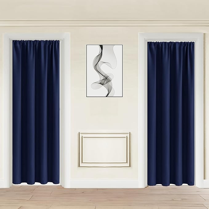 JIUZHEN Blackout Doorway Curtains 80 inch Length