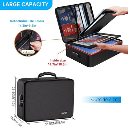 ENGPOW File Organizer Bag with 13 Pocket Accordion File Folder, Fireproof