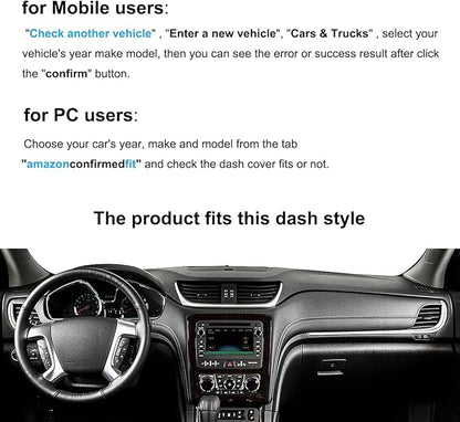 Dash Cover Mat Custom Fit for Chevrolet Chevy Traverse Without Head Up Display Dashboard Pad Cap Carpet Protector K279 (Black)