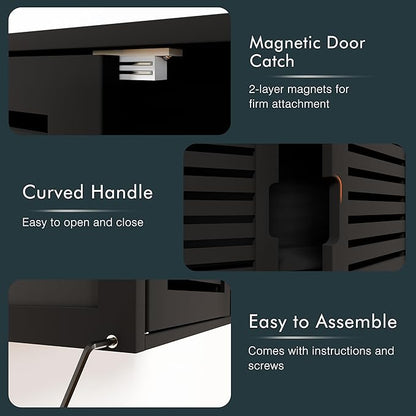 HITNET Black Bathroom Storage Cabinet, Hanging Medicine Cabinet
