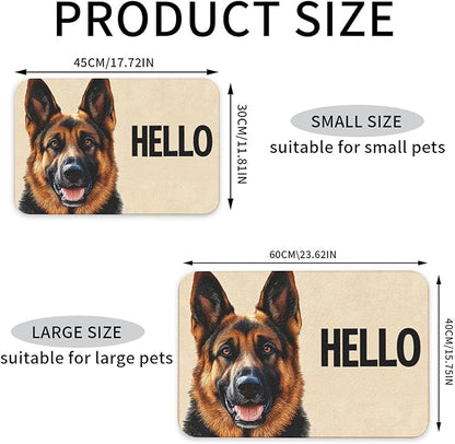 German Shepherd Dog Food Mat for Floors Waterproof,Quick Dry Anti-Slip Dog Bowl Mats for Food and Water,Pet Feeding Mats,Pet Placemat for Messy Drinkers to Protect Floors,Pets Supplies 23.62×15.75in