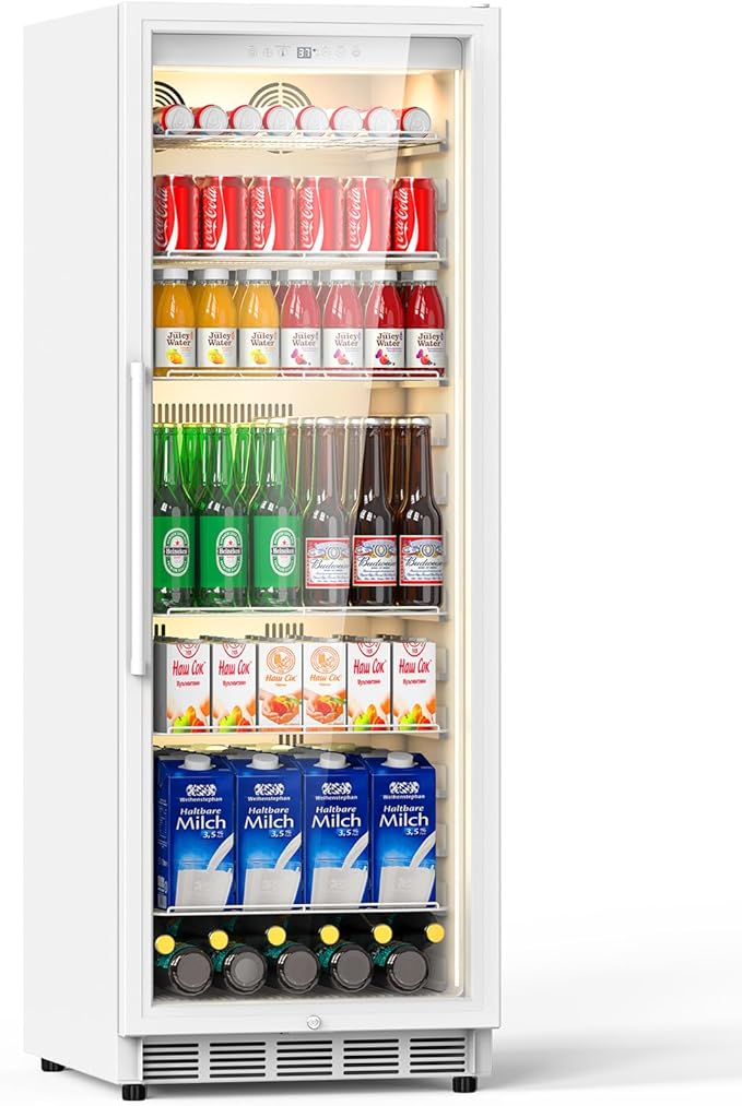 Commercial Merchandiser Refrigerator, 13.8 Cu Ft Display Beverage Fridge
