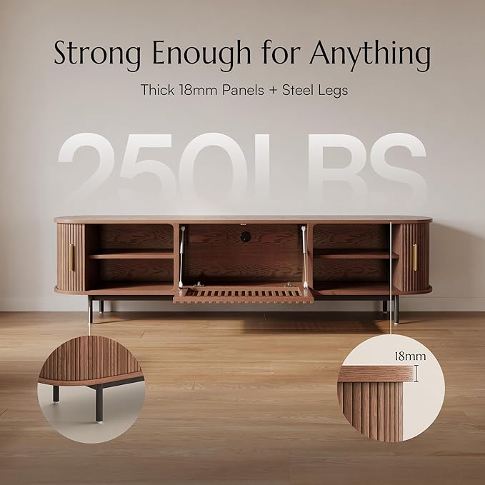 POVISON Fully-Assembled Mid Century Modern TV Stand