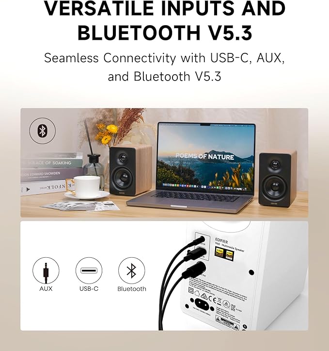 Edifier M60 Multimedia Speaker Bluetooth 5.3, 66W RMS, Hi-Res Audio & Hi-Res
