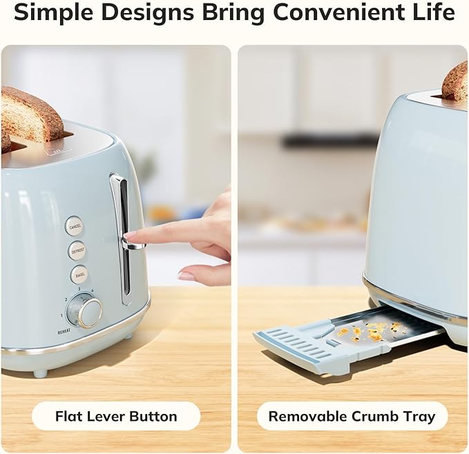 Retro 2 Slice Stainless Steel Toaster