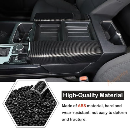 Car Center Console Armrest Protector Cover Compatible with Toyota Tundra 2022+ & Sequoia 2023+, Central Armrest Seat Storage Box Cover Cushion Lid Protector Pad Waterproof Anti-Scratch ABS Accessories