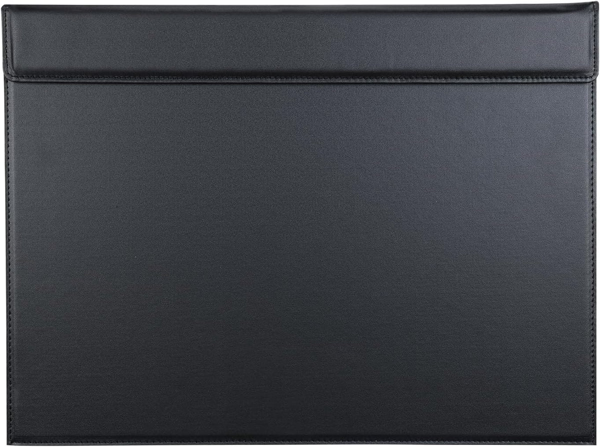 KINGFOM 18''x14'' Large Rectangle A3 Desk Writing & Drawing Desk Pad &Board Table Protector Mat with Paper Clip on Top Black