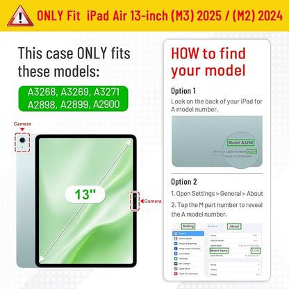 Fintie Rotating Case for iPad Air 13-inch (M3) 2025, (M2) 2024-360 Degree Swiveling Protective Stand Cover with Pencil Holder, Auto Wake/Sleep, Starlight
