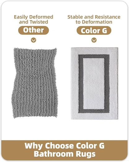 Color&Geometry Bathroom Rugs, Water Absorbent and Quick Dry Microfiber Bath Rugs-24"x36", Non-Slip, Machine Washable, Extra Soft Plush Bath Mats for Bathroom, Laundry Room, Shower and Tub