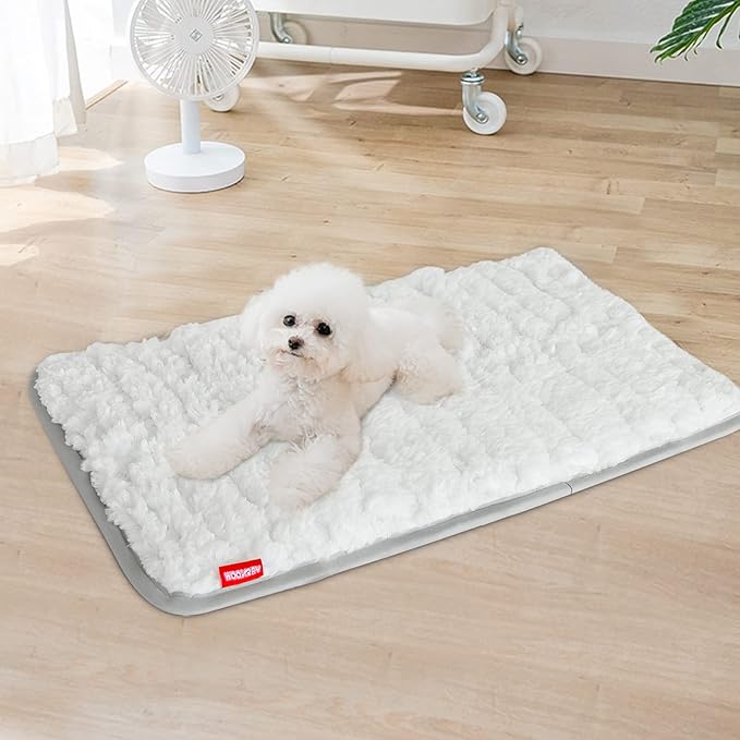 Dog Bed Crate Mat(21" X 14"), Soft Plush Dog Bed Pad Machine Washable Crate Pad, Sleeping Mat with Anti Slip Bottom