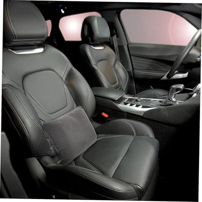 Ergonomic Car Seat Cushion for Driving Comfort PP Cotton Lumbar Support Pillow for Office and Car Stylish Grey Back Cushion Reduces Lower Back Easy Installation