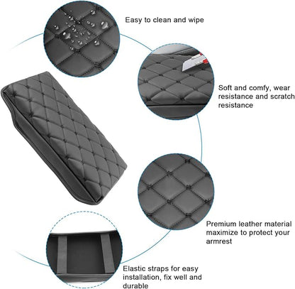SXCY for 2023 2024 2025 Toyota Crown Signia Armrest Cover Pad for Toyota Crown Signia Accessories 2025 Crown Signia Center Console Cover Cushion 2025 Crown Middle Console Cover (w/Argyle&Black Dots)