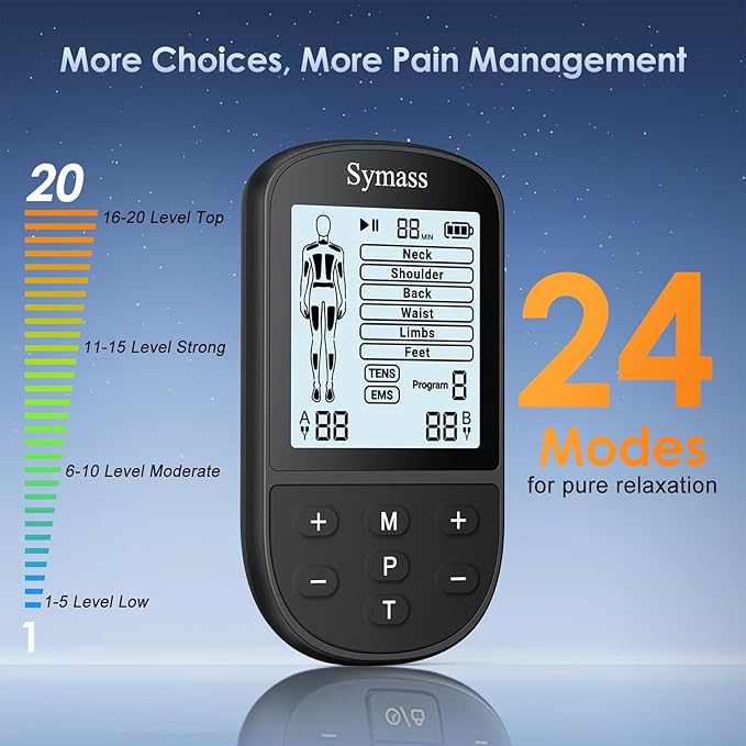 TENS Unit Muscle Stimulator, EMS Massager Machine, Dual Channel Electronic