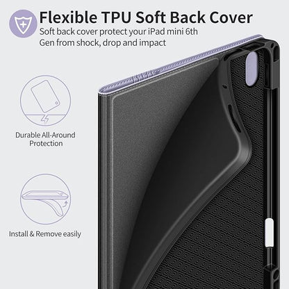 H HOLIMET Case for iPad Air 11 inch 2025 (M3)/2024 (M2) /iPad Air 5th Generation 2022/iPad Air 4th Generation 2020 10.9 Inch with Pencil Holder Shockproof Protective Cover Vegan Leather (Purple)