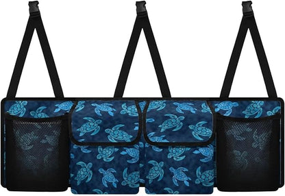 Sea Turtle Car Trunk Organizer and Storage, Backseat Hanging Storage with 4 Bag Car Accessories, Backseat Car Organizer Universal for Cars, Truck