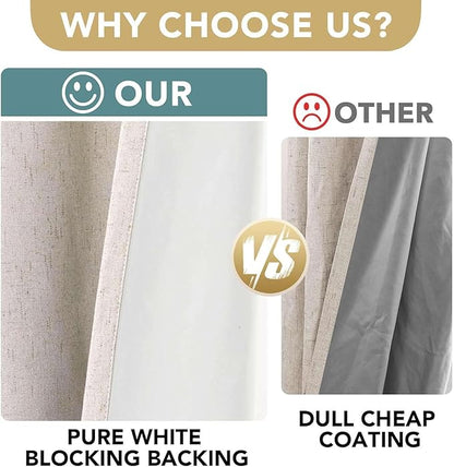 H.VERSAILTEX Linen Curtains 100% Blackout Curtains