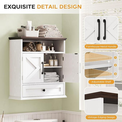 Bathroom Wall Cabinet, Wall Mounted Medicine Cabinet