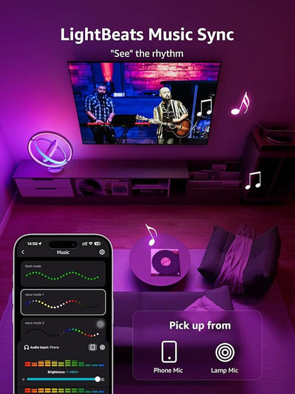 Lepro TB1 AI Smart Table Lamp, RGB+IC Addressable Color Changing Desk Light