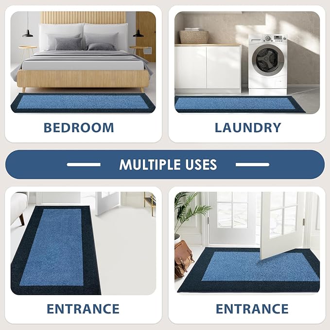 DOMUSTEX Machine Washable Kitchen Rug 32" x 70", Non Slip Indoor Door Rug, Absorbent Entrance Runner Rug for Bedroom, Hallway, Bathroom, Floor (Roll Packing)