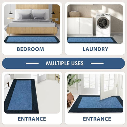 DOMUSTEX Machine Washable Kitchen Rug 32" x 70", Non Slip Indoor Door Rug, Absorbent Entrance Runner Rug for Bedroom, Hallway, Bathroom, Floor (Roll Packing)