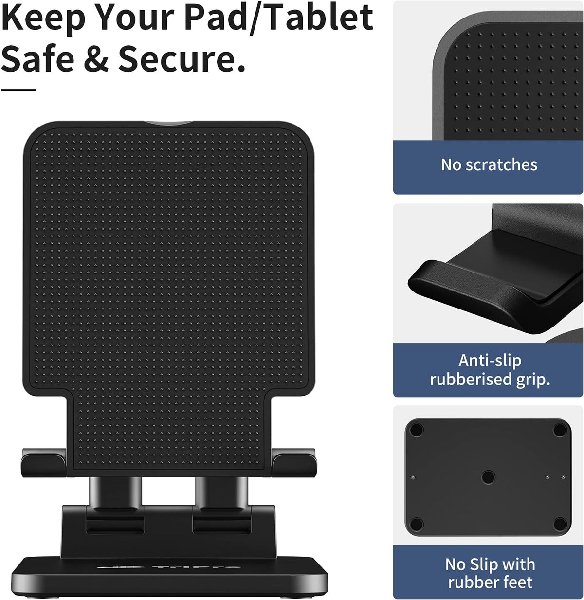 TriPro Tablet Stand -Portable Monitor Stand,4.72" Wide, Adjustable & Foldable, Super Sturdy,Tablet Holder for Desk Compatible with iPad/Tablets/Portable Monitor 7"-15.6"