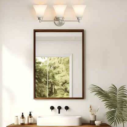 LOUSACE 3 Light Bathroom Vanity Light Vintage Brushed Nickel Bathroom Lighting
