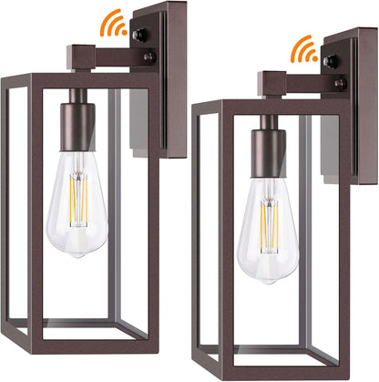 Dusk to Dawn Outdoor Lighting Fixtures for House, ORB Sensor Porch Exterior Lights Wall Mount, Anti-Rust Wall Light, Wall Sconce Lamp, Waterproof Wall Lantern for Garage, 2-Pack