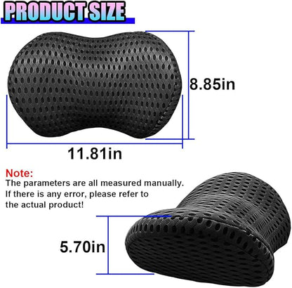 Ergonomic Memory Foam Car Neck Pillow with Adjustable Strap & Machine-Washable Cover - Long-Lasting Support for Long Drives & Office Use(Black)