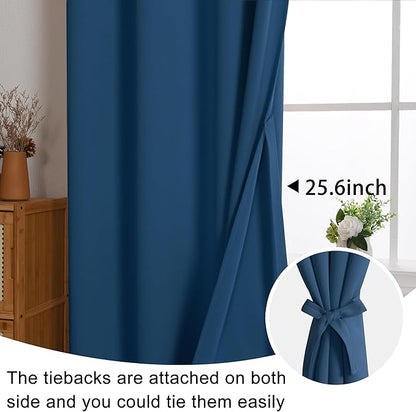 JIUZHEN Classic Blue Blackout Curtains