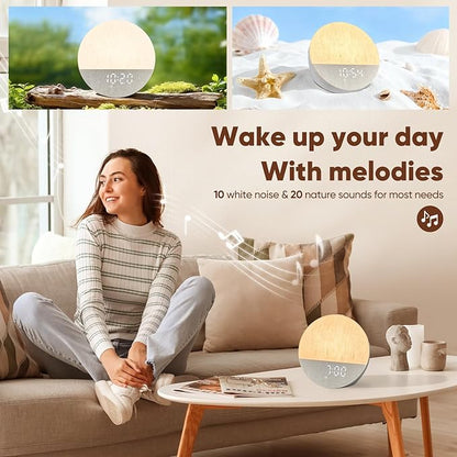 Stillstorm Sunrise Alarm Clock, Sound Machine, Fabric Dimmable Night Light