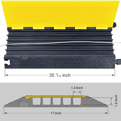 OranLite Rubber Cable Protector Ramp, Heavy Floor Cable Wire Cord Cover Speed