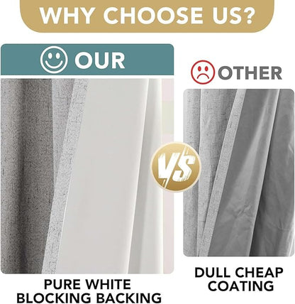 H.VERSAILTEX Linen Curtains 100% Blackout Curtains