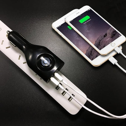 NDLBS 2Pack USB Car Charger, 2-in-1 Portable With Foldable Plug Wall Charger for iPhone X XR XS 7 8 Plus Note 8 9 Galaxy S8 S9 Plus LG Pixel