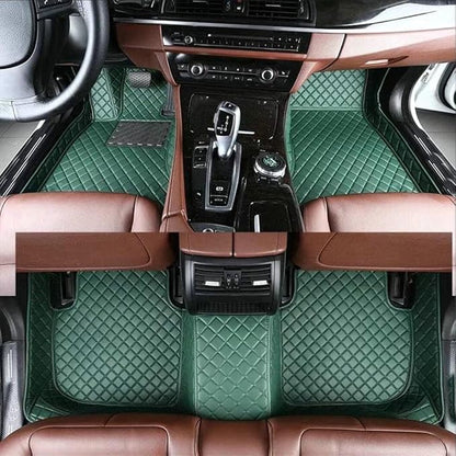 Custom Making Car Floor Mats for 98% Sedan SUV Car Protection Full Coverage Mats Anti-Slip Leather Floor Liners All Weather Car Floor Mats (Green)