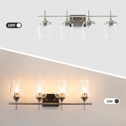 VONLUCE Bathroom Vanity Light, 4 Light Bathroom Light Fixture Over Mirror