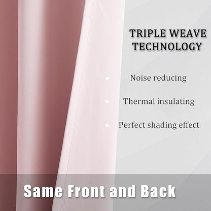 DUALIFE Baby Pink Curtain Panels