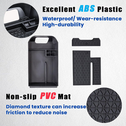 2PCS Center Console Organizer Tray and Armrest Storage Box Compatible with Toyota RAV4 2025 2024 2023 2022 2021 2020 2019 Insert Secondary Storage box Accessories