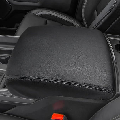 INTGET Car Center Console Cover for 2024 2025 Dodge Ram 1500 2500 3500 Accessories 2019 2020 2021 2022 2023 Armrest Arm Rest Box Lid Protector Pad Cushion Dog Seat Cover (Black with Black Stitches)