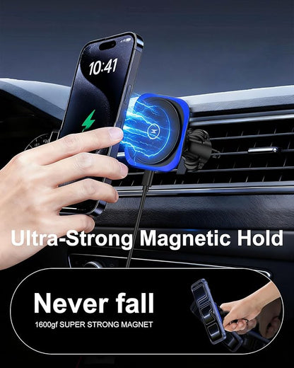 15W MagSafe Car Mount Charger,Magnetic Wireless Car Charger,Air Vent Dashboard Phone Holder Mount for iPhone 17e 16 15 14 13 12 Pro/Pro Max/17 Air,Samsung S26/S25 Ultra,Fast Charging,Car Accessories