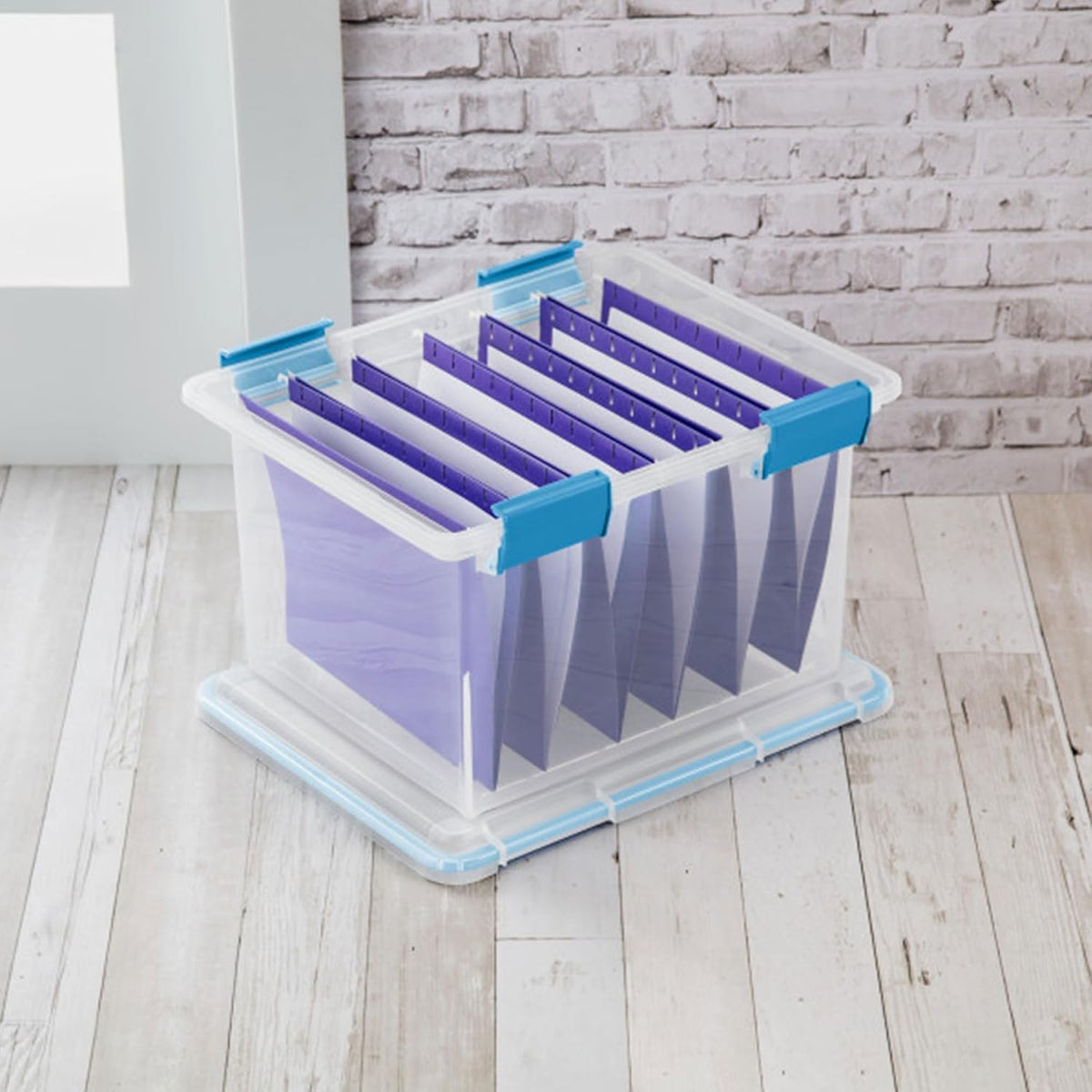 Sterilite 8-Pack Gasket Box, Weather-Resistant Storage Bins with Latching Lids, 32 Quart - Heavy-Duty Organizing Containers for Closet, Bathroom, and Office