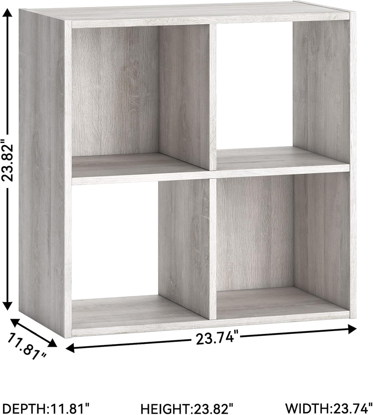 Signature Design by Ashley Paxberry Coastal 4 Cube Storage Organizer or Bookcase, Whitewash