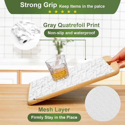 Moriah Shelf Liner for Kitchen Cabinet Non-Adhesive, Thickened Drawer Liner No Slip for Dresser Waterproof Cabinet Paper Liner for Bathroom Shelves Protects Surfaces(Marble,17.5'' x 10')