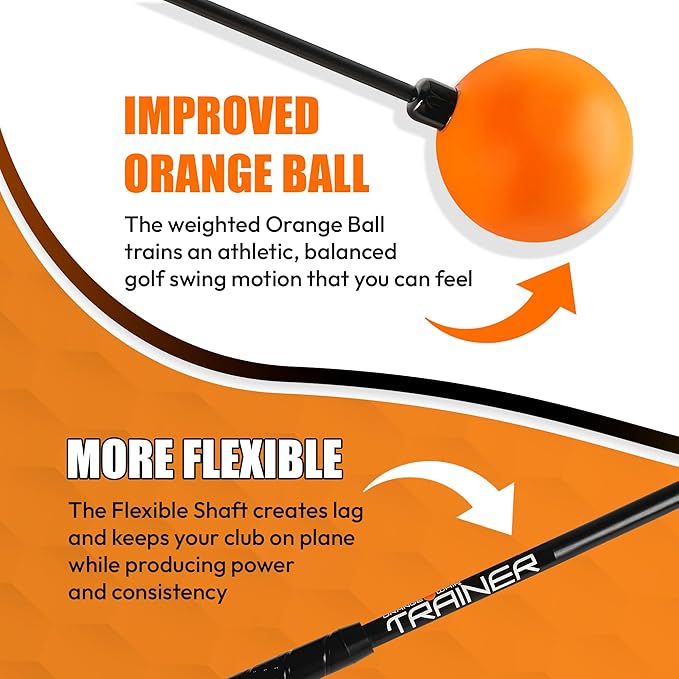Orange Whip Golf Swing Trainer Aid Patented & Made in USA