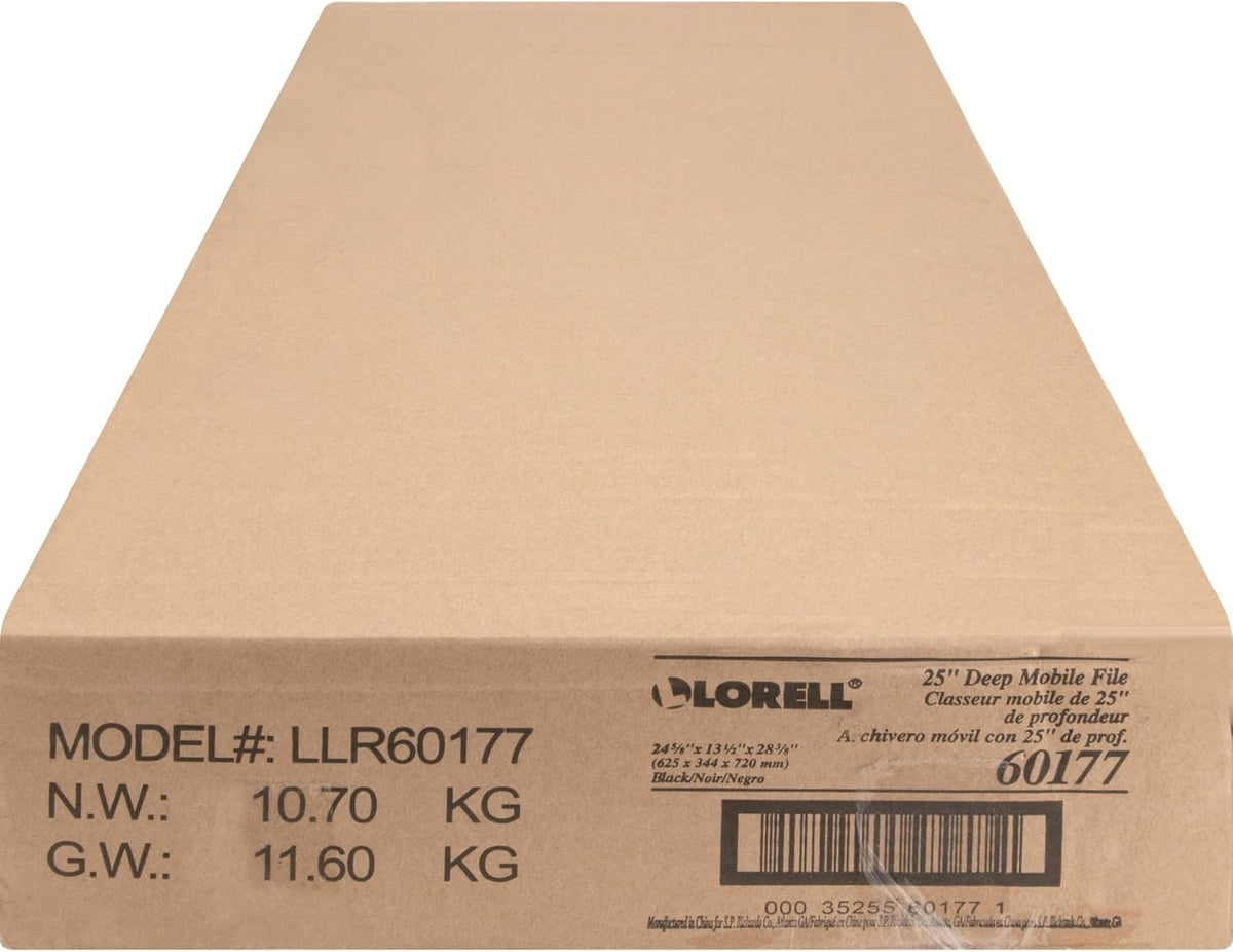 Lorell Standard Lock Mobile File Black 28.35" x 16.54" x 6.50"