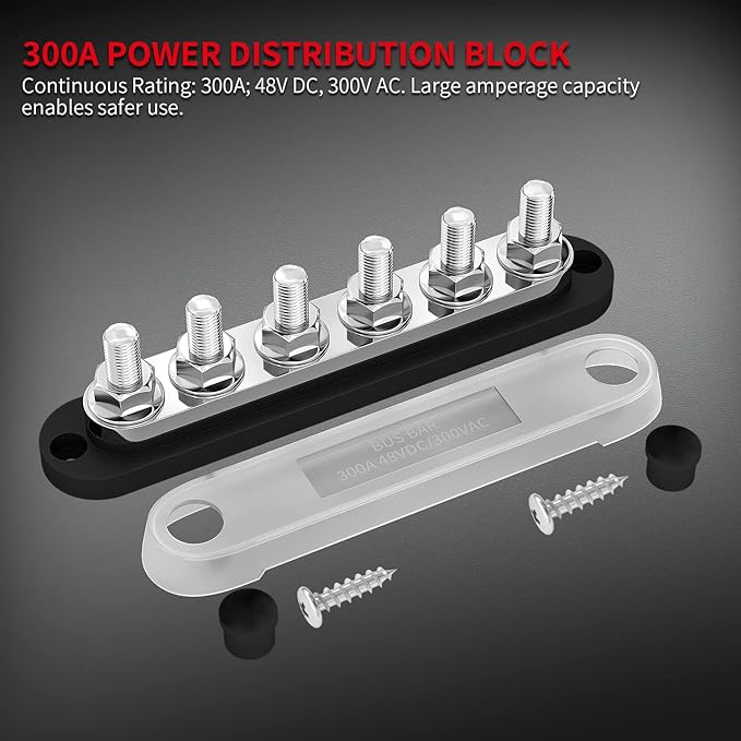 DaierTek 300A Bus Bar 12V Marine 12V Power Distribution Block